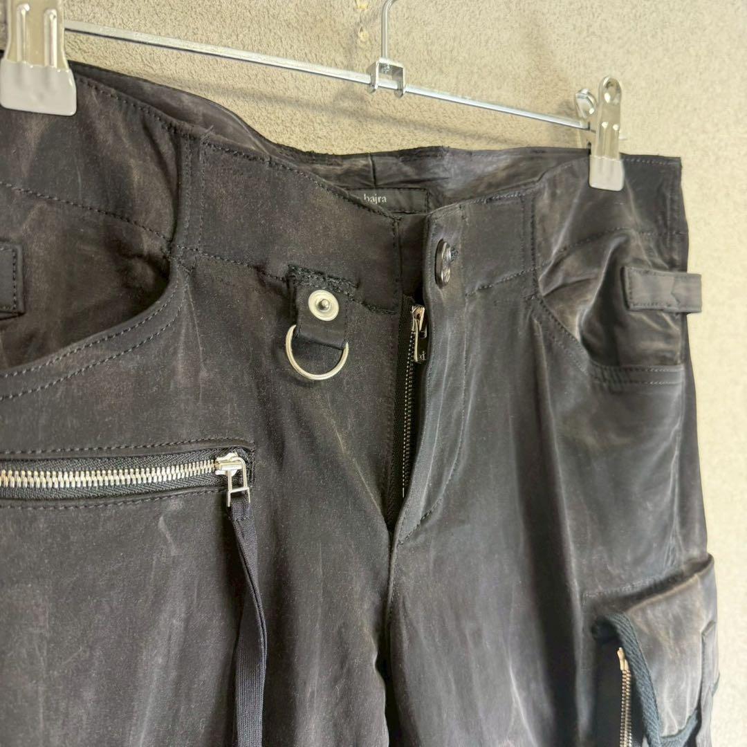 希少 bajra キュプラ レーヨン ムラ染 ジップ カーゴ