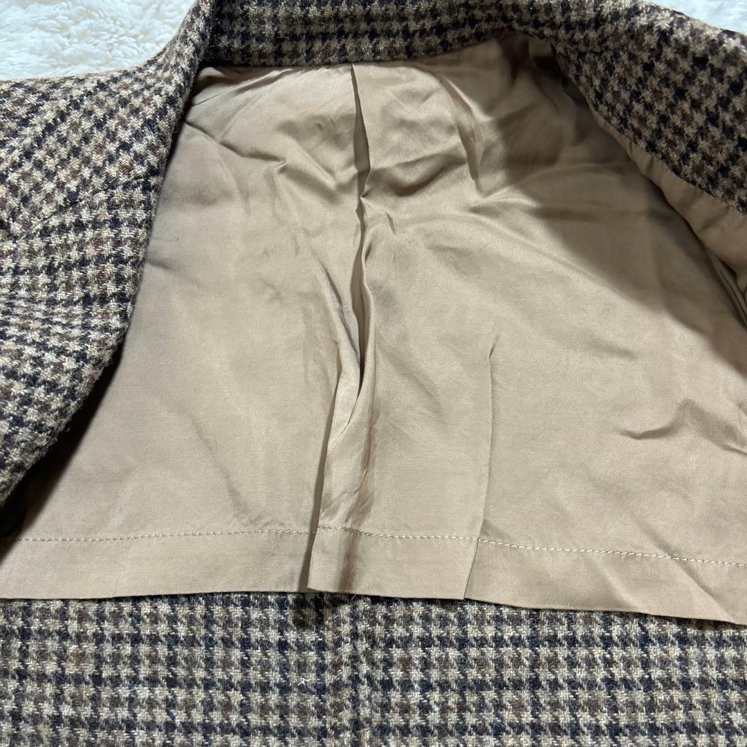 【美品】VAN JACKET テーラードジャケット チェック ブラウン エルボ