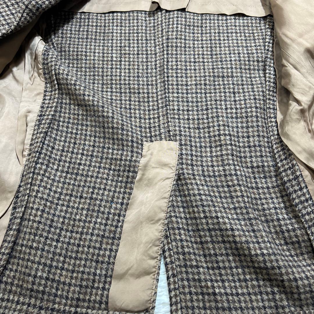 【美品】VAN JACKET テーラードジャケット チェック ブラウン エルボ