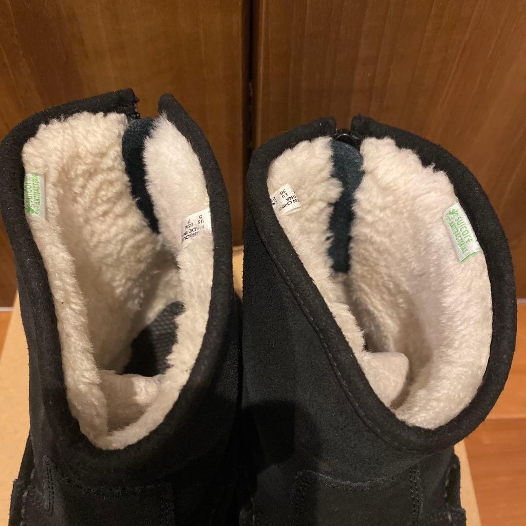 スイコック　ムートンブーツ　23cm ブラック