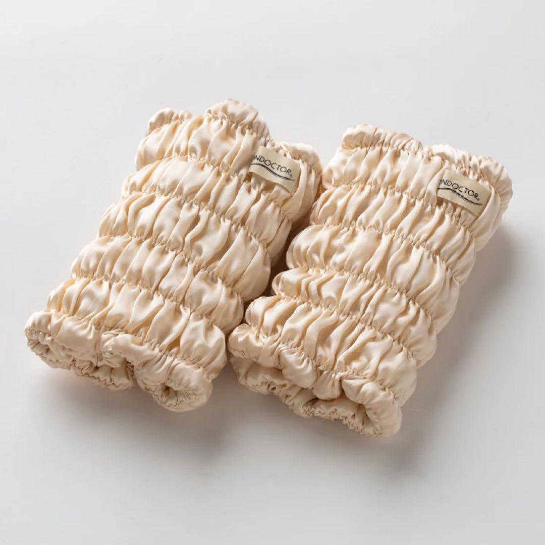 【美品】イオンドクター シルク足首レッグウォーマー パールベージュ