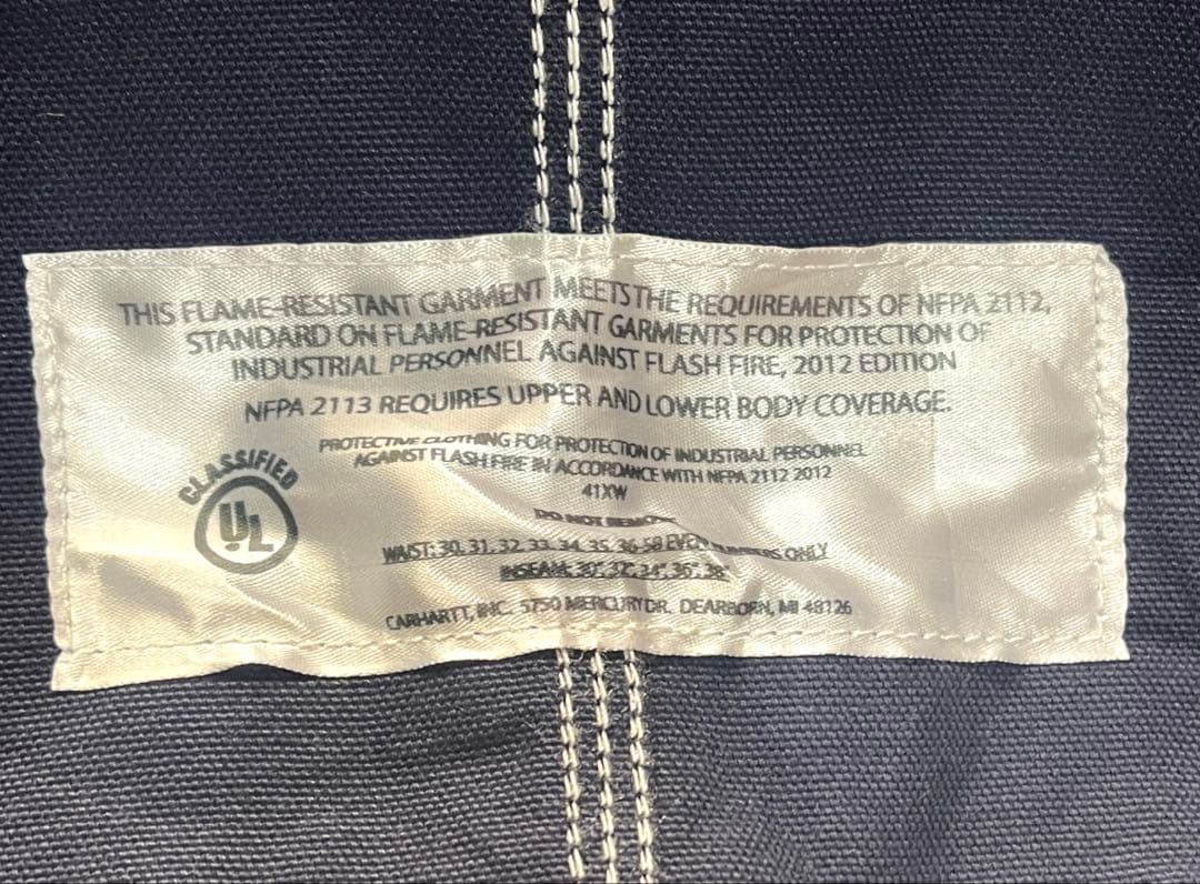 Carhartt FR ダックオーバーオール ダブルニー 裏地付き 46x28