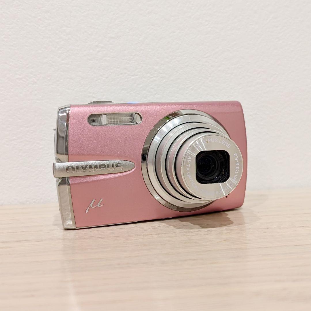 美品 動作確認済 OLYMPUS μ1020 ピンク デジカメ 付属品多数
