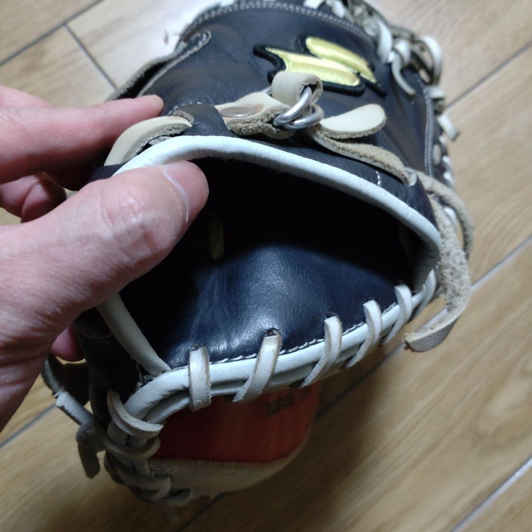 キャッチャーミット 黒赤 レザー