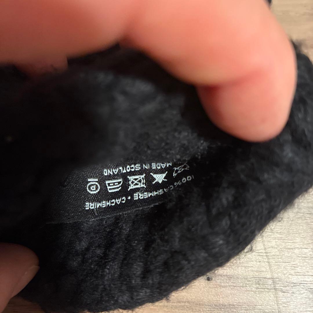 CHANEL 黒 ニット手袋 ロゴデザイン