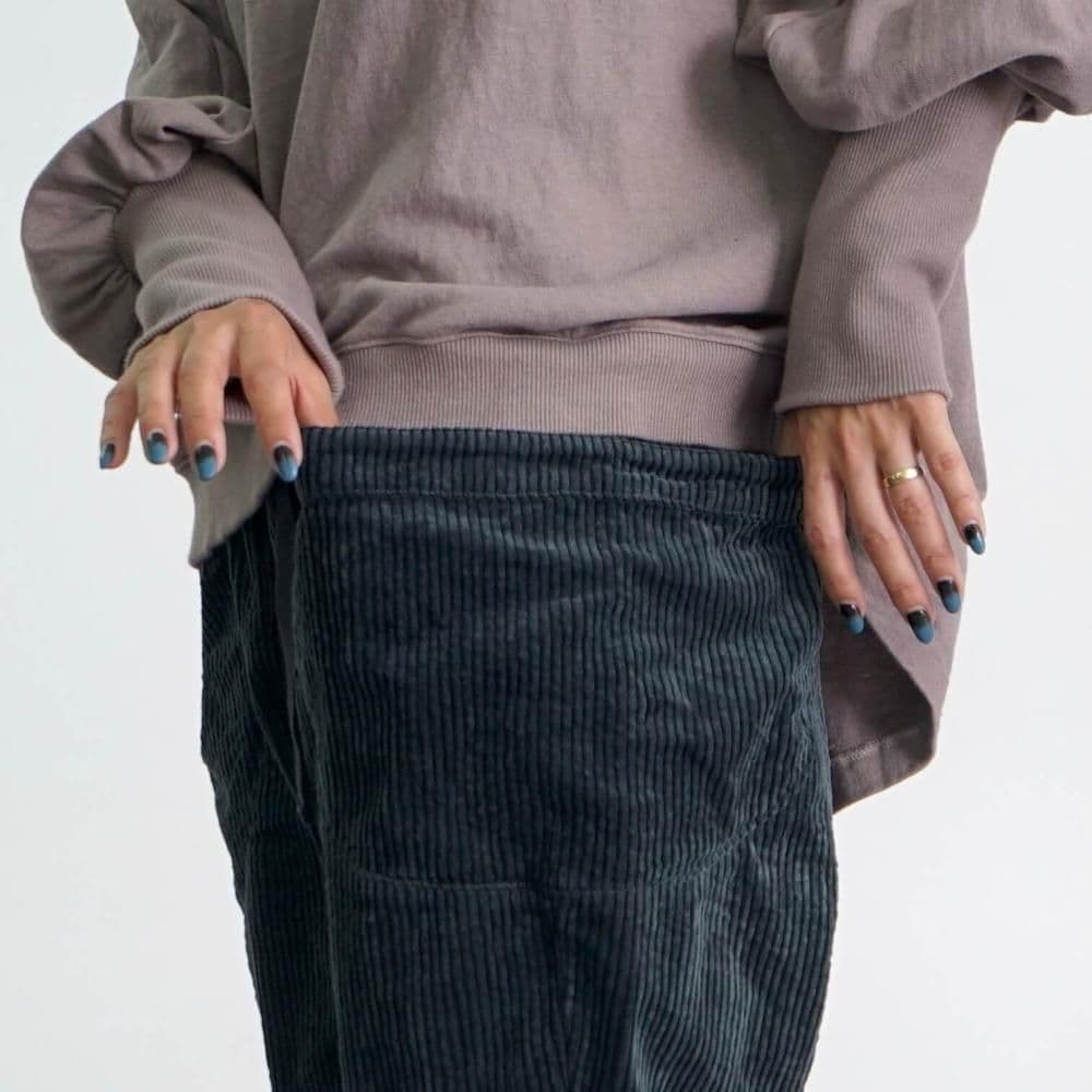 UZUiRO コーデュロイキャンプワークパンツ/ブラック/遠州織物