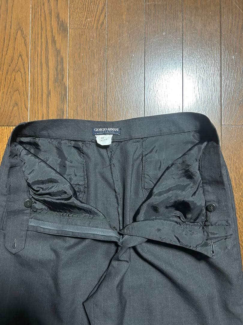 ジョルジオアルマーニ　90s ストライプスラックス　ストレート　ツータック