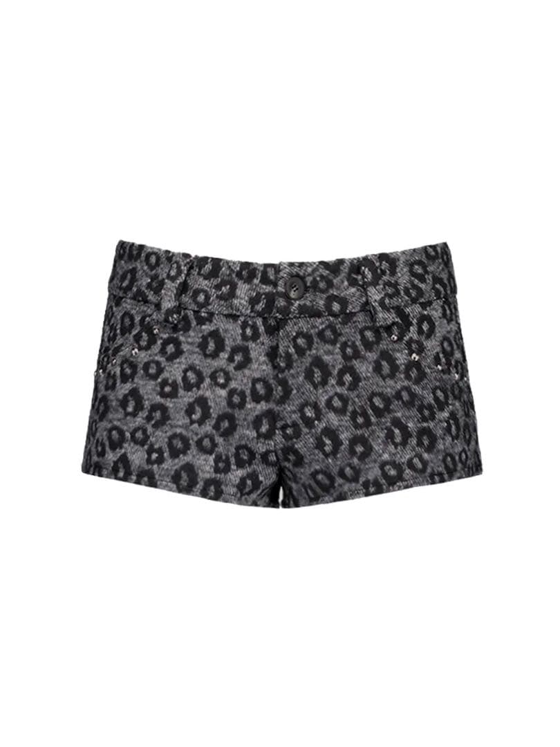 パンツ SETUPEXE LEOPARD SHORT PANTS / CHARCOAL