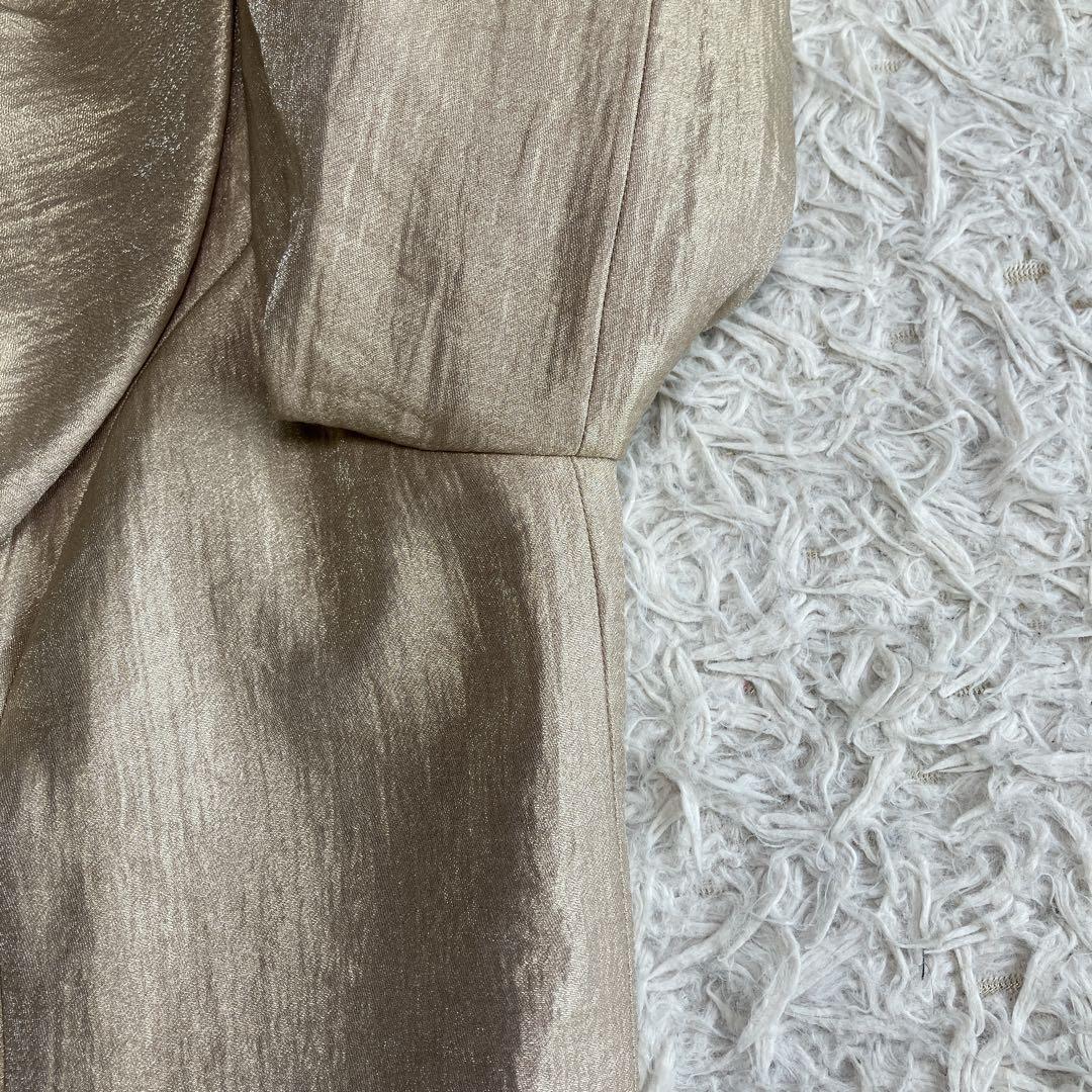 極美品 東京ソワール 光沢 ボレロジャケット シャンパンベージュ