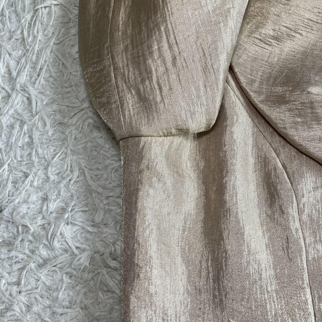 極美品 東京ソワール 光沢 ボレロジャケット シャンパンベージュ