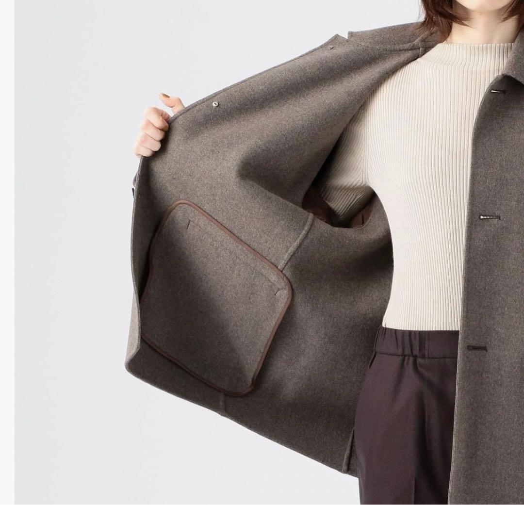 GALERIE VIE ウールカシミヤメルトン バルカラー　ショートコート