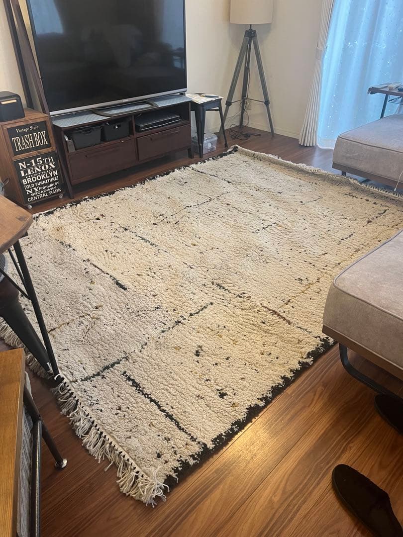 YUN♡ BIANCA LINE-DOT ラグマット 200x250cm