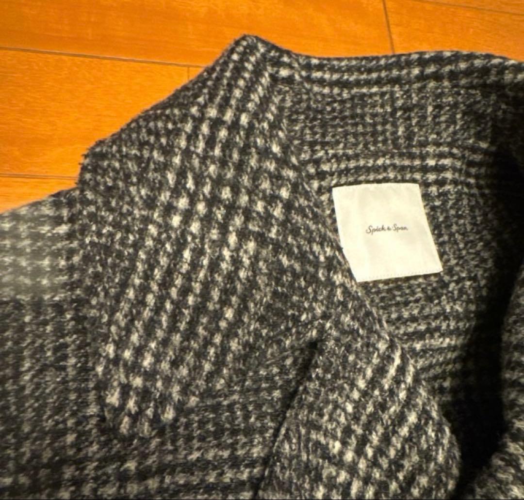 スピック＆スパン Wスライバーチェックハーフコート☆38