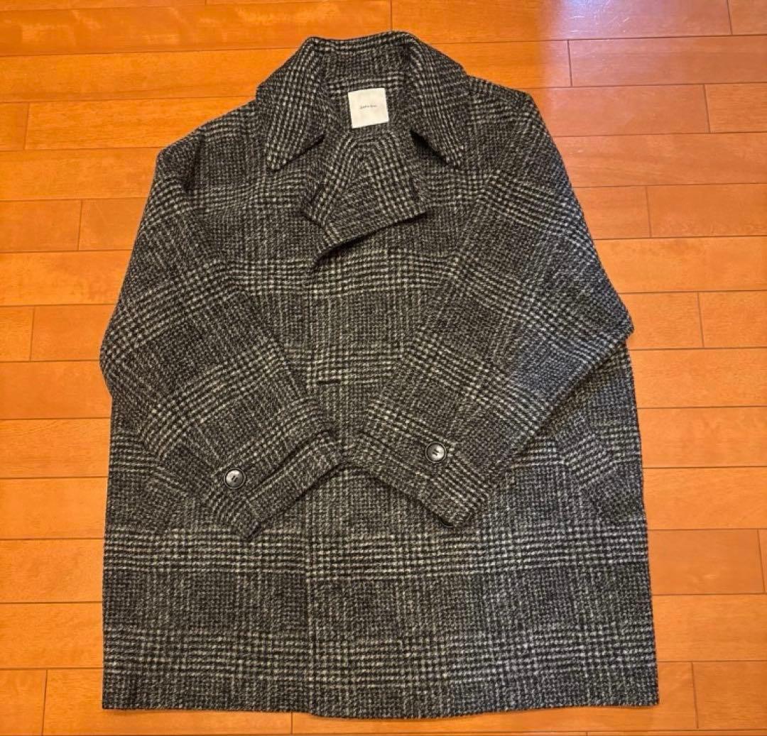 スピック＆スパン Wスライバーチェックハーフコート☆38