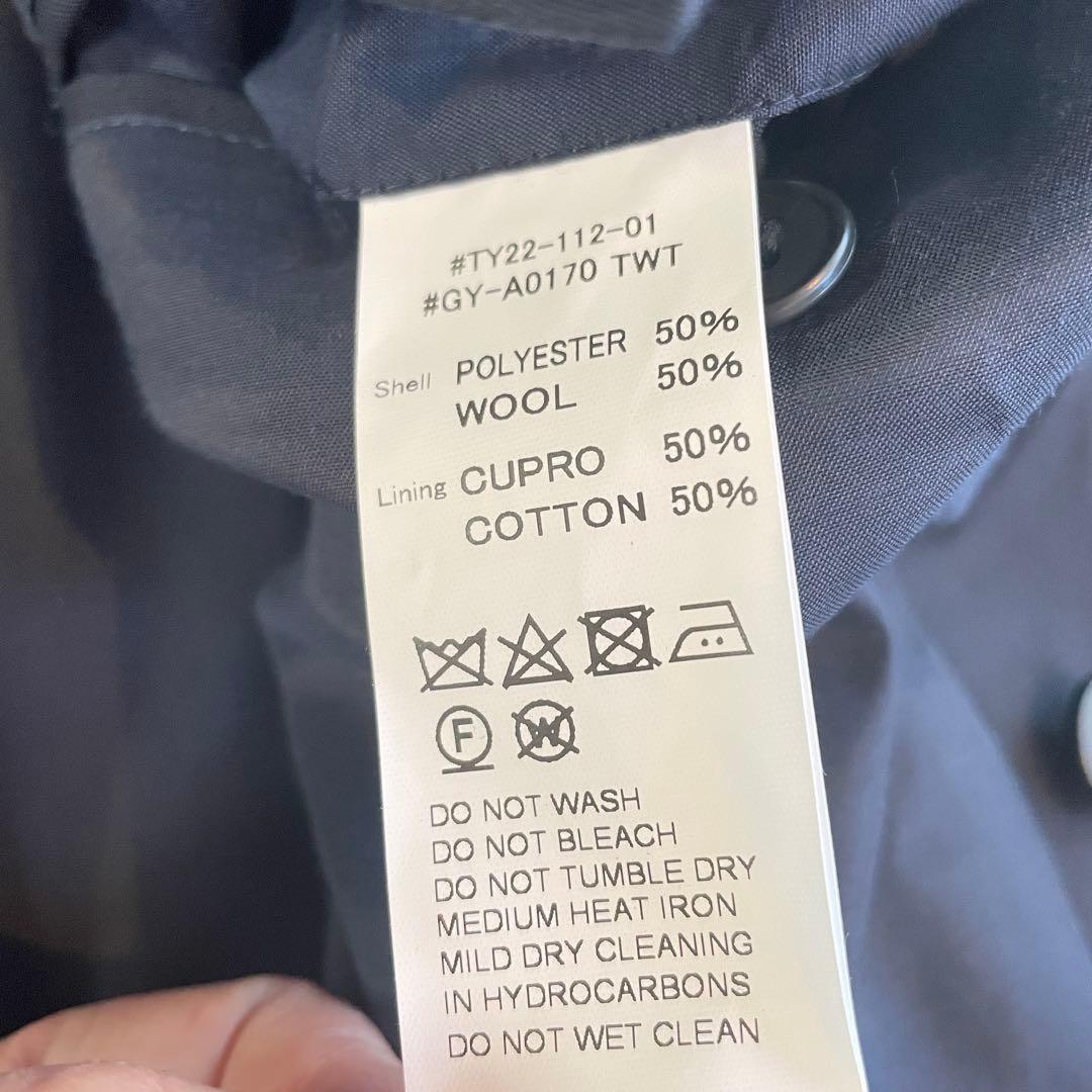 美品　Gymphlex ウールトロピカル ダブルブレストブレザー 紺ブレ　金