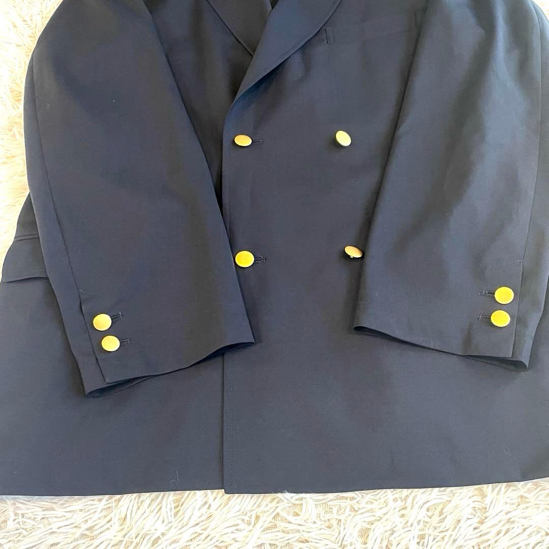 美品　Gymphlex ウールトロピカル ダブルブレストブレザー 紺ブレ　金