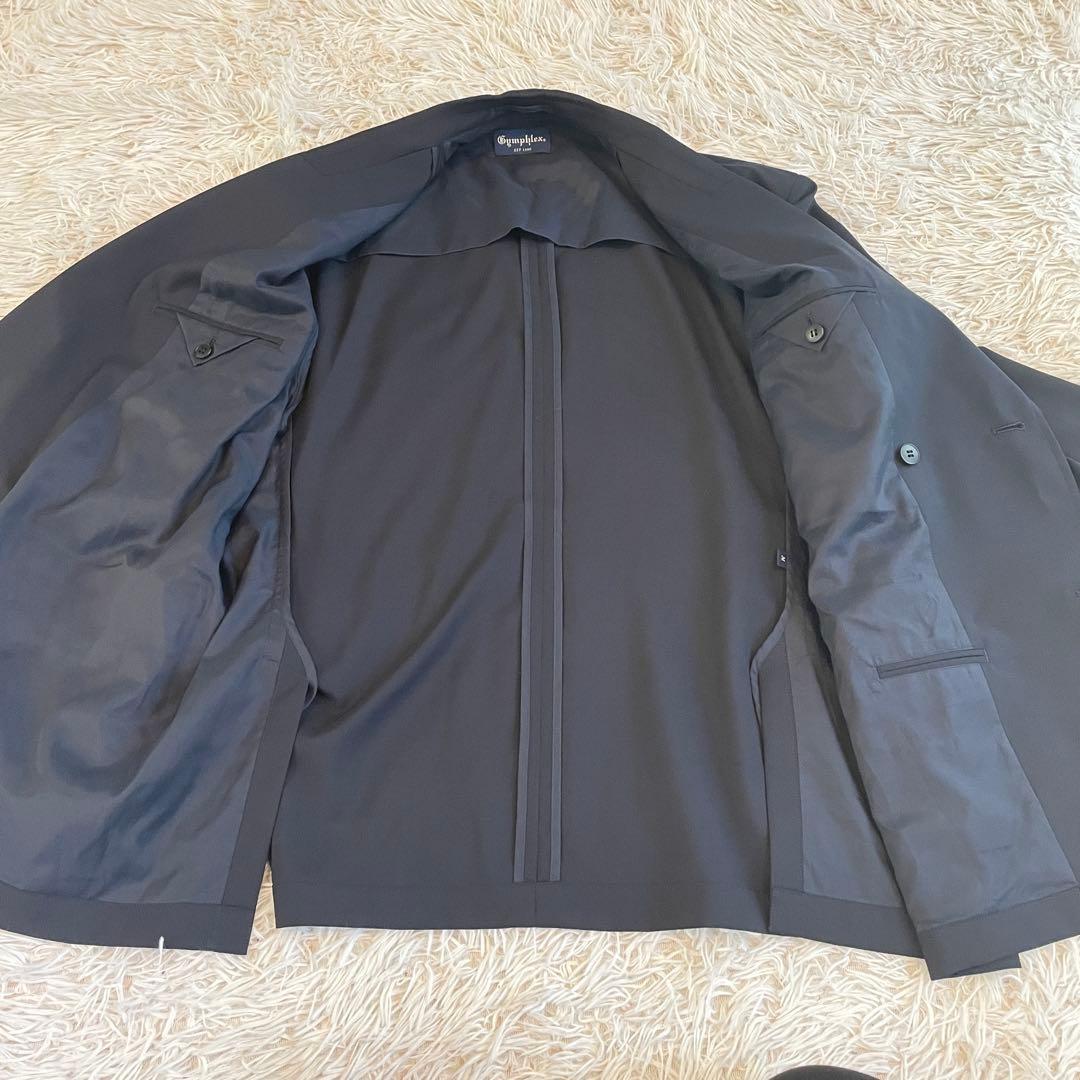 美品　Gymphlex ウールトロピカル ダブルブレストブレザー 紺ブレ　金