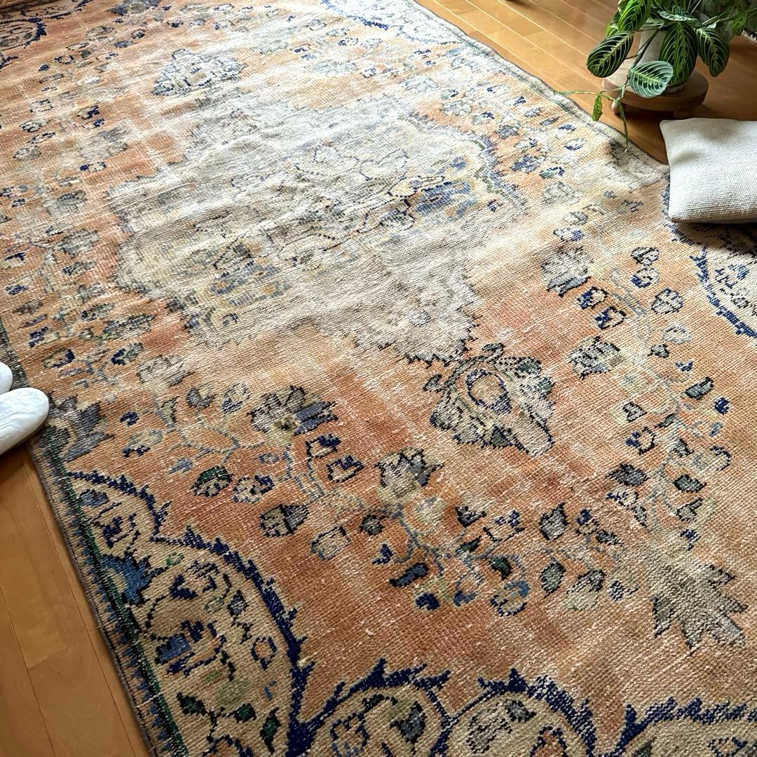 gigi（プロフ必読）　132×235擦れシャビートルコヴィンテージラグ