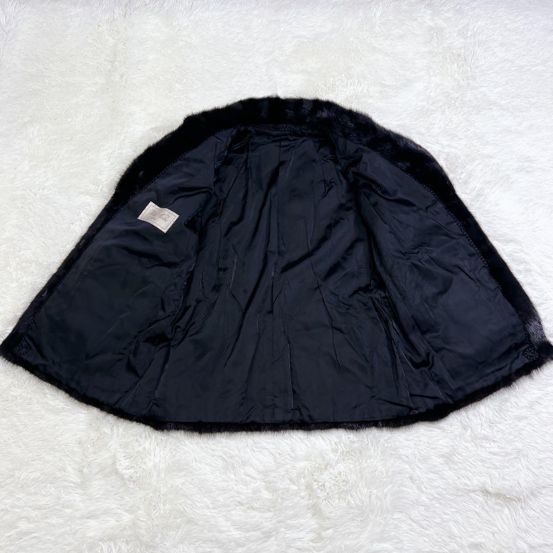 ✨ ミンク ✨ オズファー 毛皮 リアルファーコート 毛皮コート ブラック L