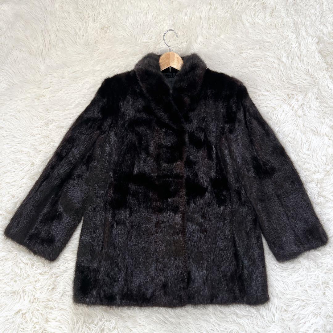 ✨ ミンク ✨ オズファー 毛皮 リアルファーコート 毛皮コート ブラック L