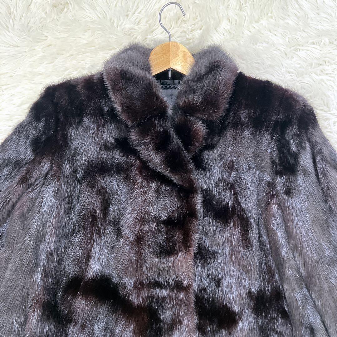 ✨ ミンク ✨ オズファー 毛皮 リアルファーコート 毛皮コート ブラック L