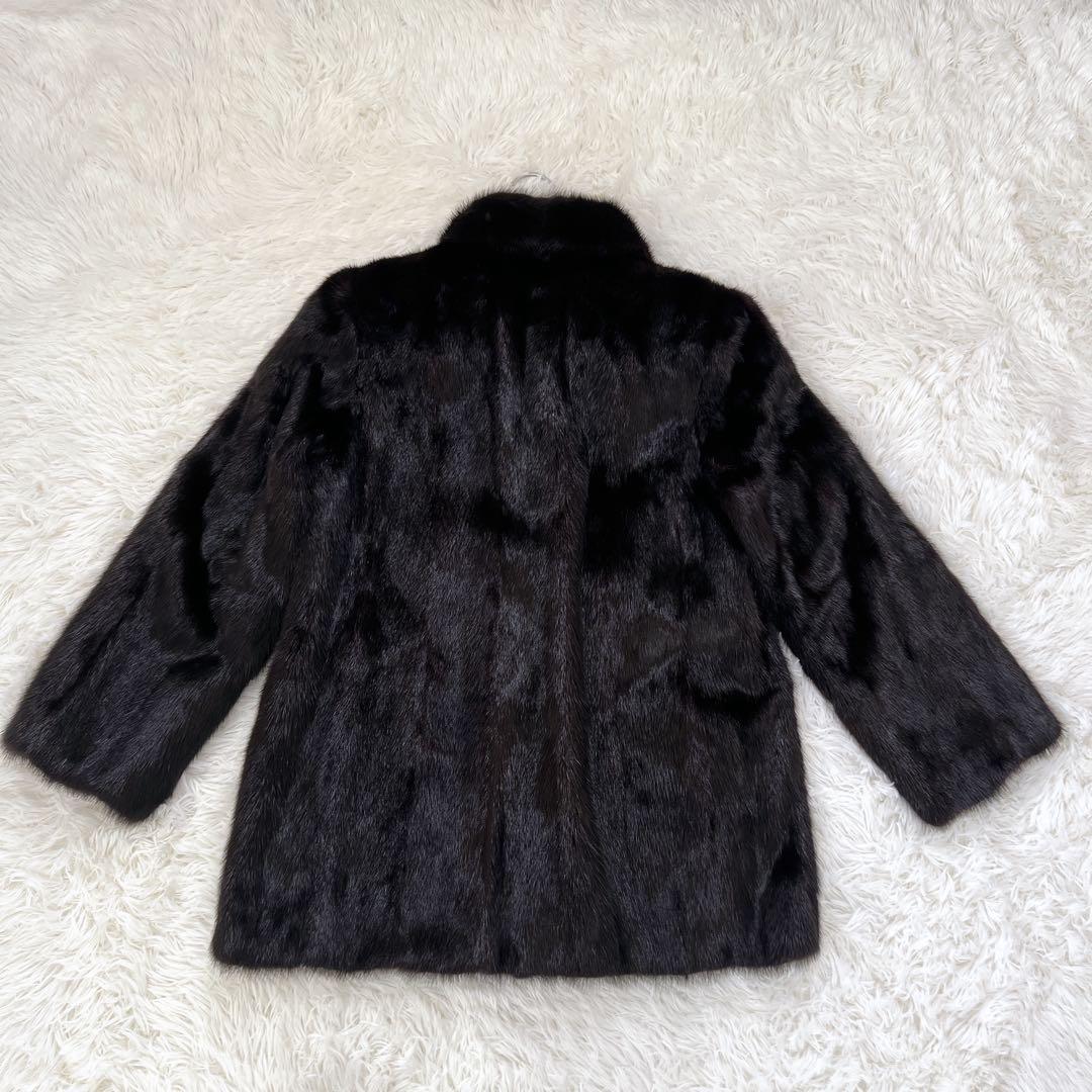 ✨ ミンク ✨ オズファー 毛皮 リアルファーコート 毛皮コート ブラック L