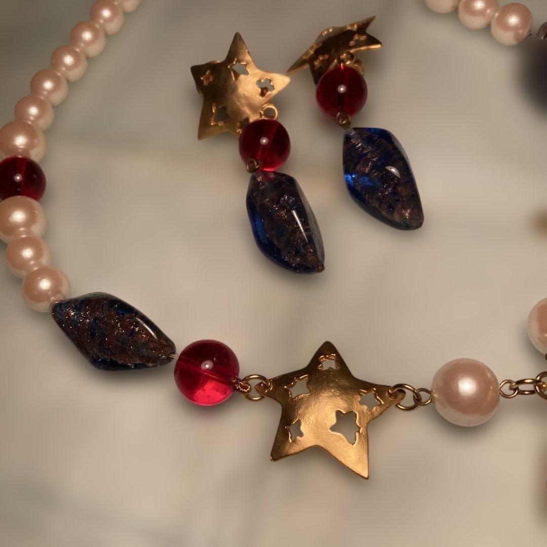 KENZO 月と星のデザイン ネックレス イヤリングセット　（63）