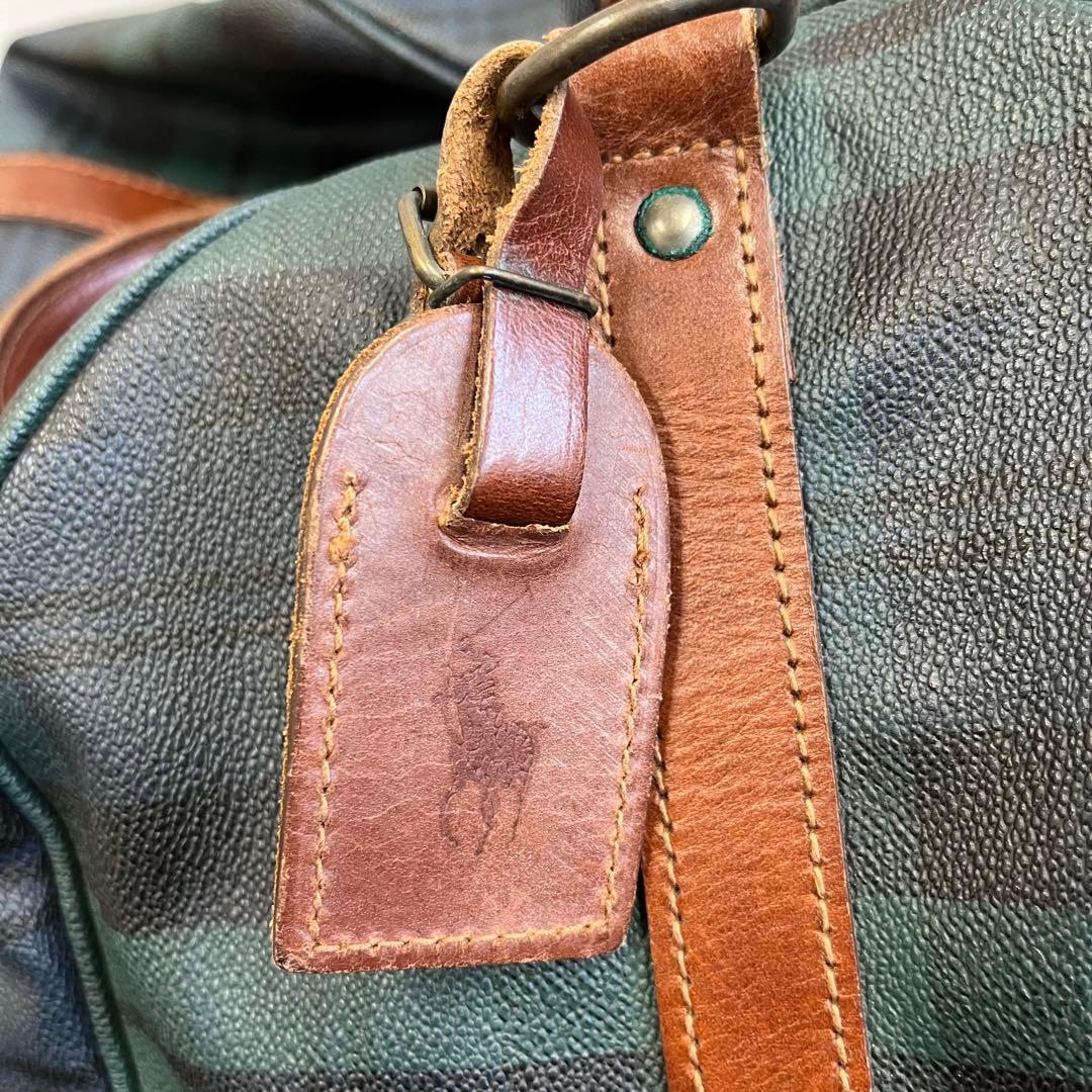 【H】希少✨ポロ ラルフローレン　ボストンバック　大容量　チェック柄