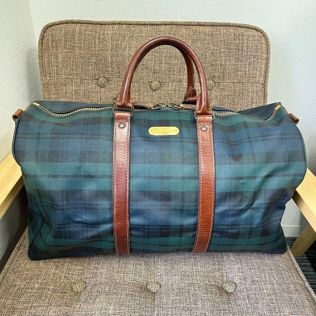 【H】希少✨ポロ ラルフローレン　ボストンバック　大容量　チェック柄