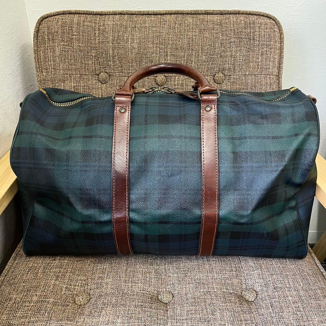 【H】希少✨ポロ ラルフローレン　ボストンバック　大容量　チェック柄