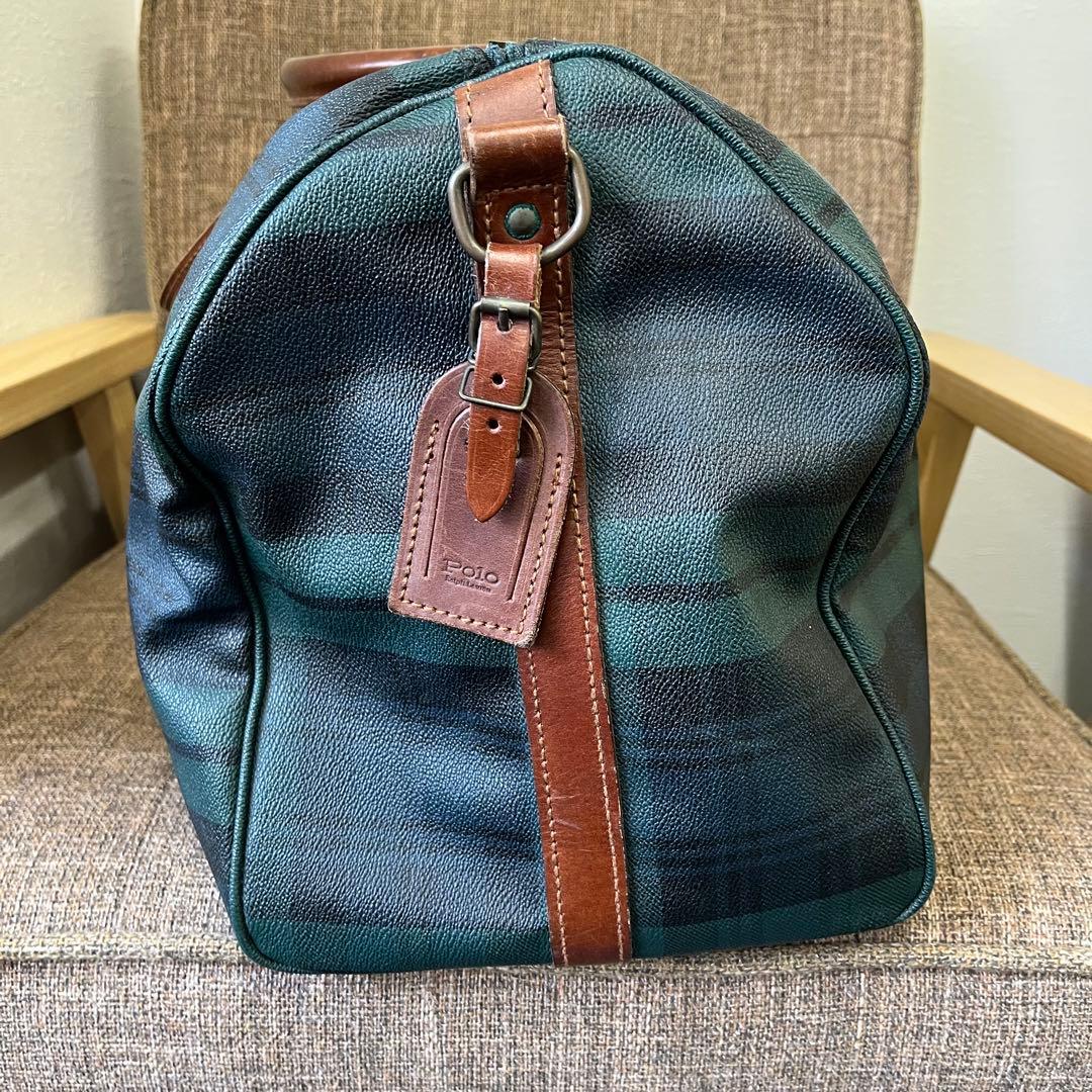 【H】希少✨ポロ ラルフローレン　ボストンバック　大容量　チェック柄