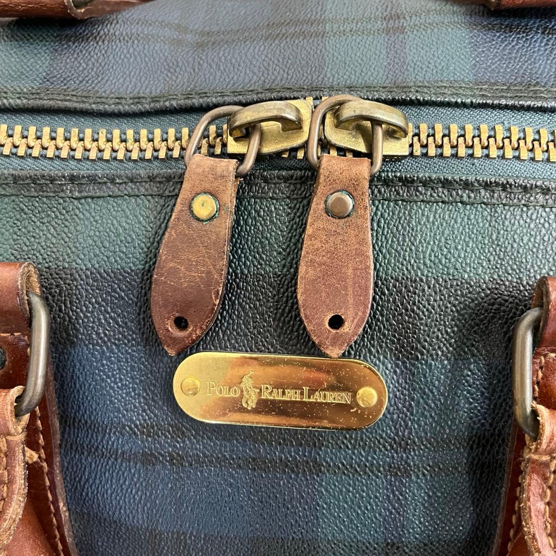 【H】希少✨ポロ ラルフローレン　ボストンバック　大容量　チェック柄