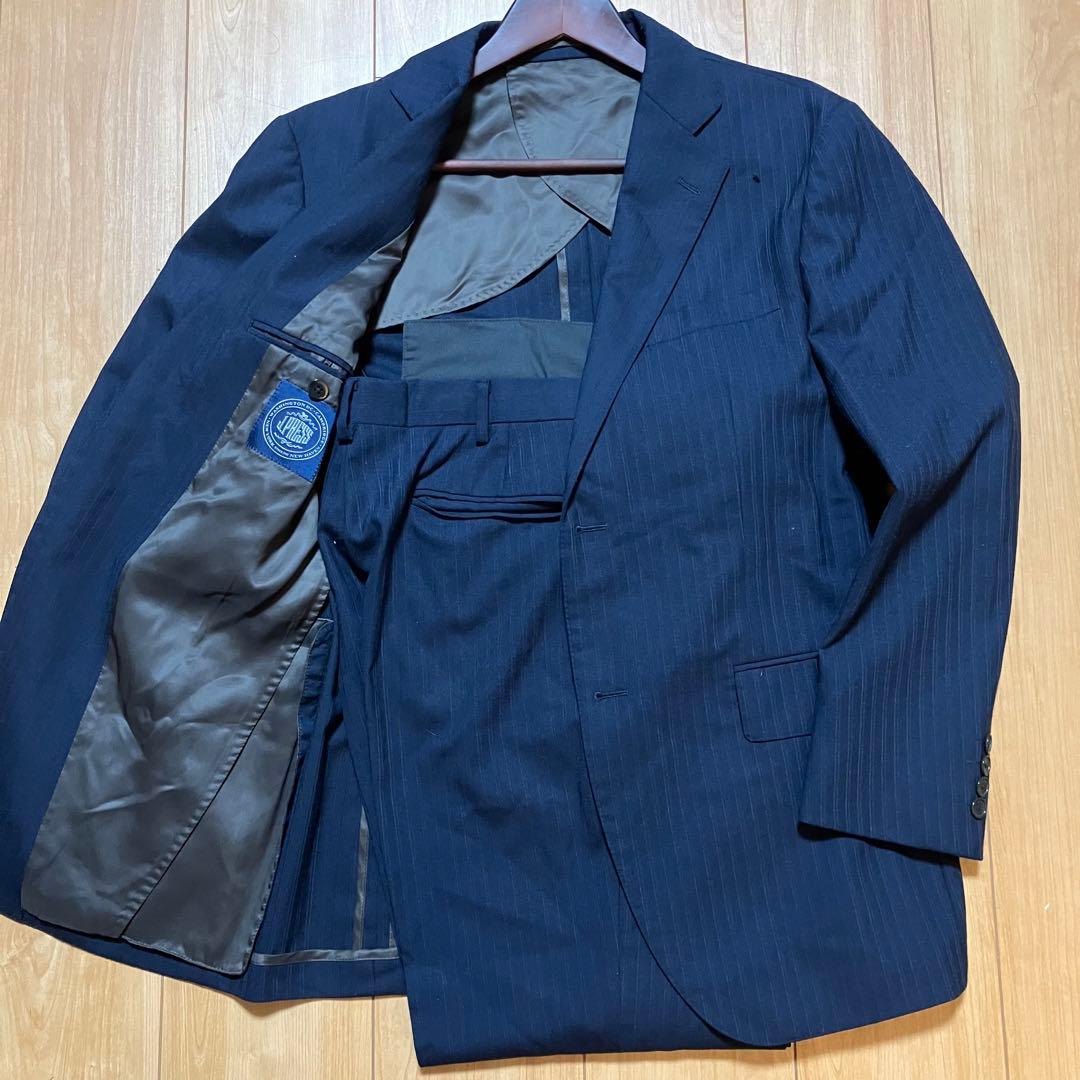 最終価格J.PRESSネイビーストライプスーツXL