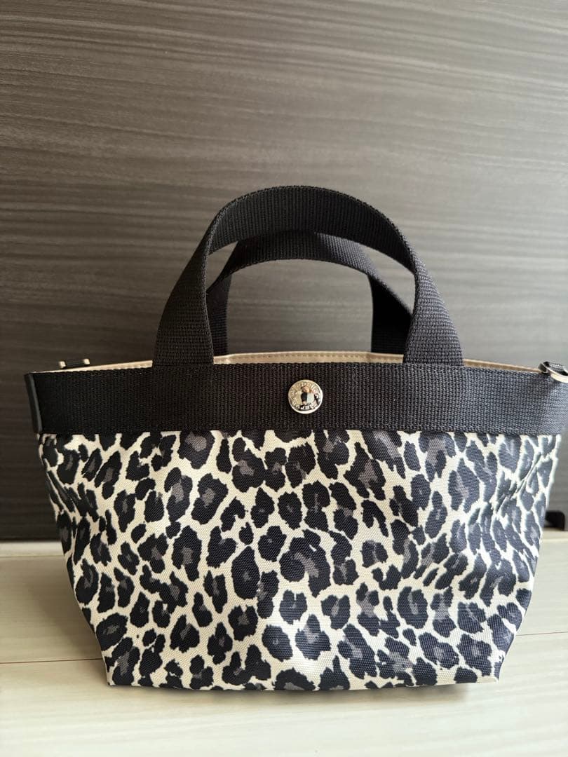 Hervé Chapelier 舟型トートSヒョウ柄バッグ