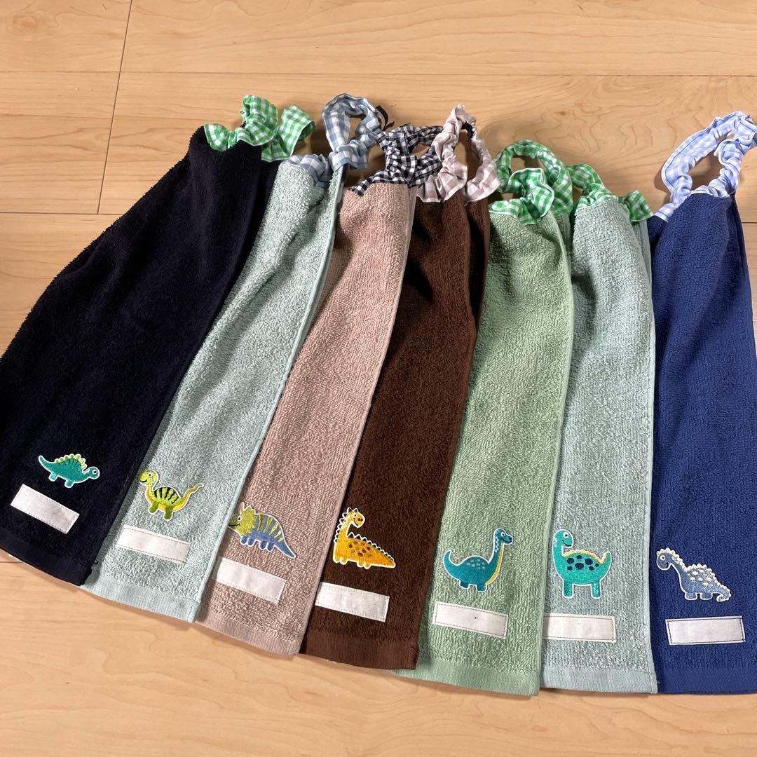 557.おりこうエプロン　おりこうタオル　タオルエプロン　花柄　6枚組　女の子