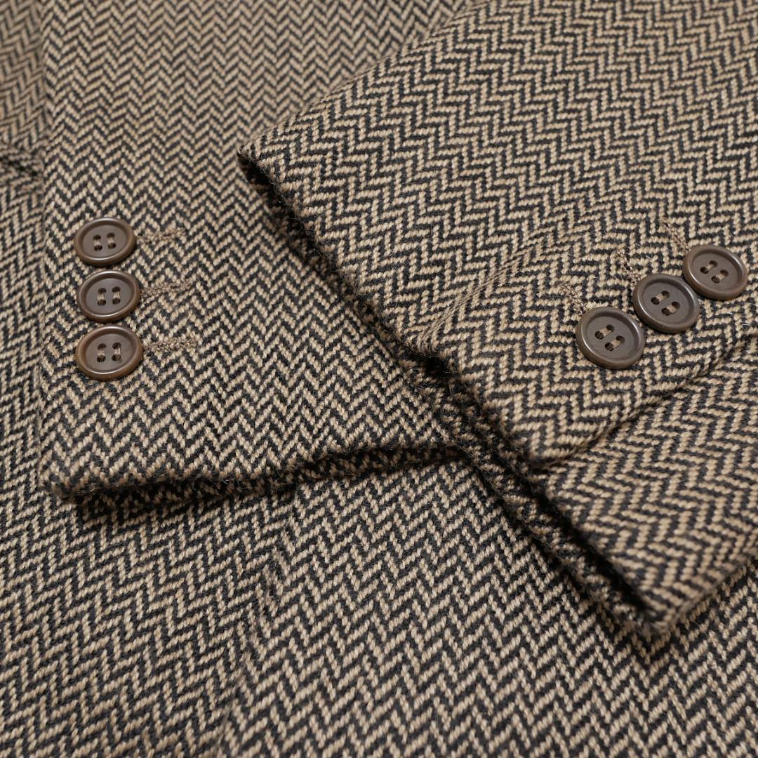 美品【ジョルジオアルマーニ】カシミヤ100% ダブルジャケット 50 黒タグ伊製