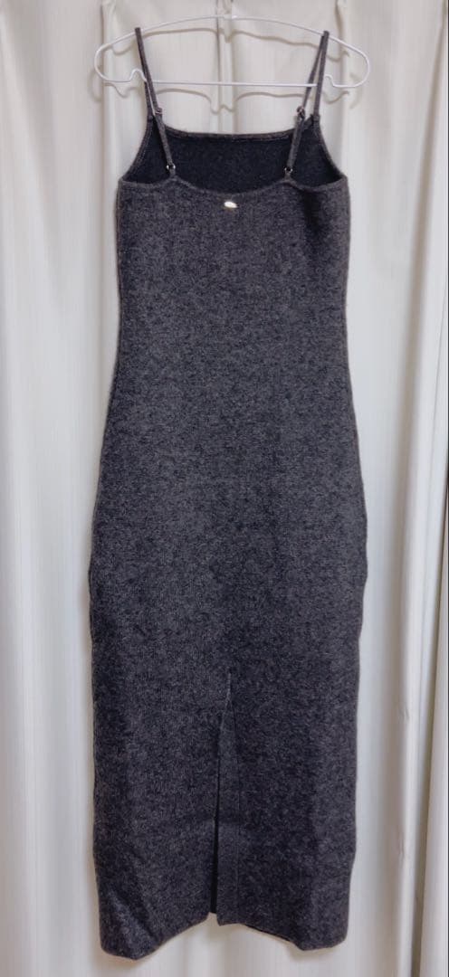 試着のみ anuans カシミヤブレンドキャミソールニットワンピース グレー M