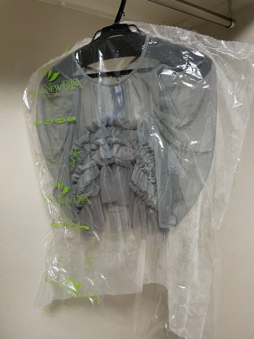 LE'RURE Ruffle tulle airy dress グレー　Sサイズ