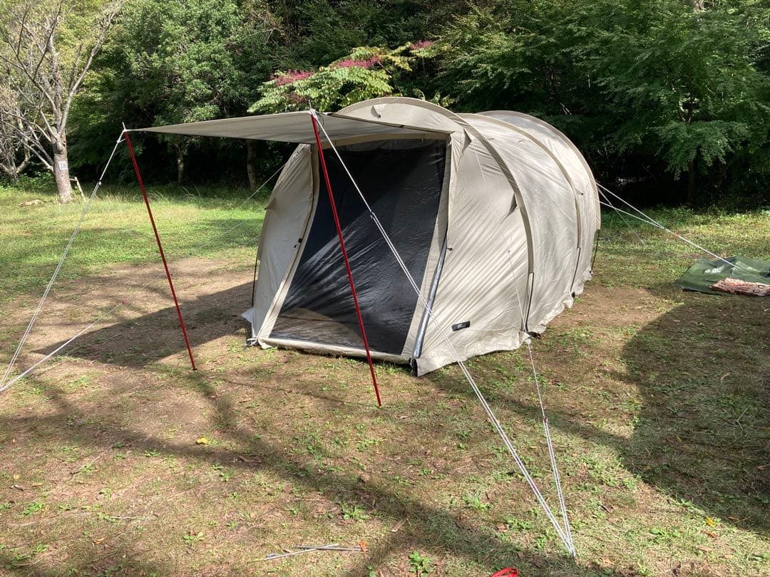 FIELDOOR トンネルテント480 ライトベージュ　UVカット 3〜4人用