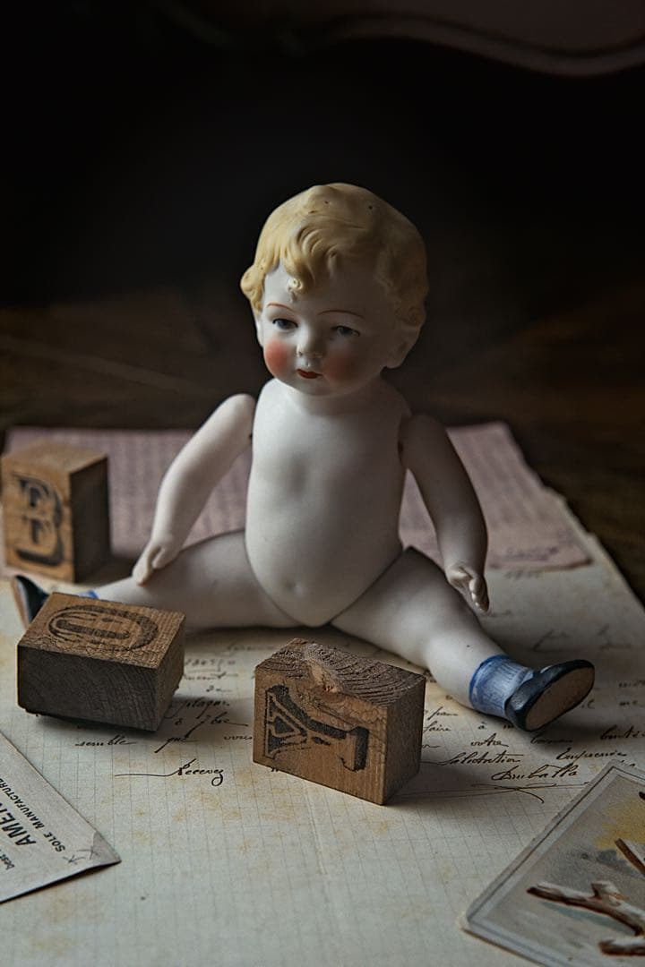 アンティーク ビスクドール ミニョネット ドイツ Hertwig オールビスク