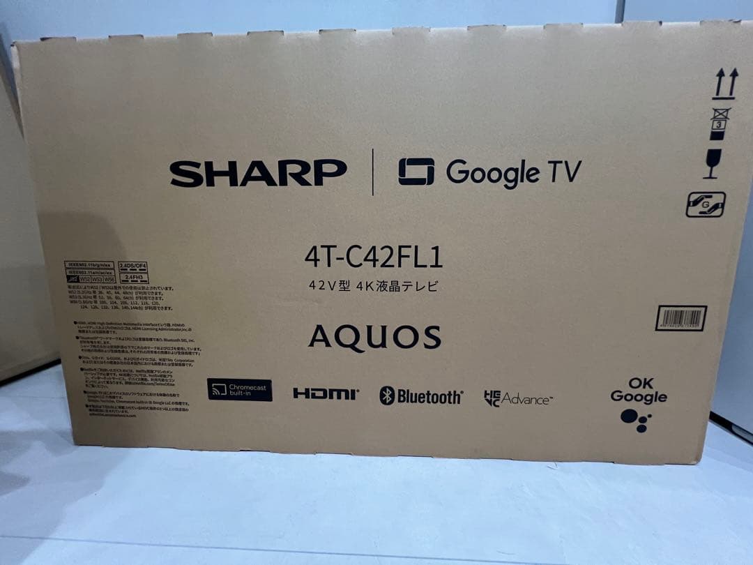 SHARP 4T-C42FL1 42V型 4K液晶テレビ（テレビ線付属）