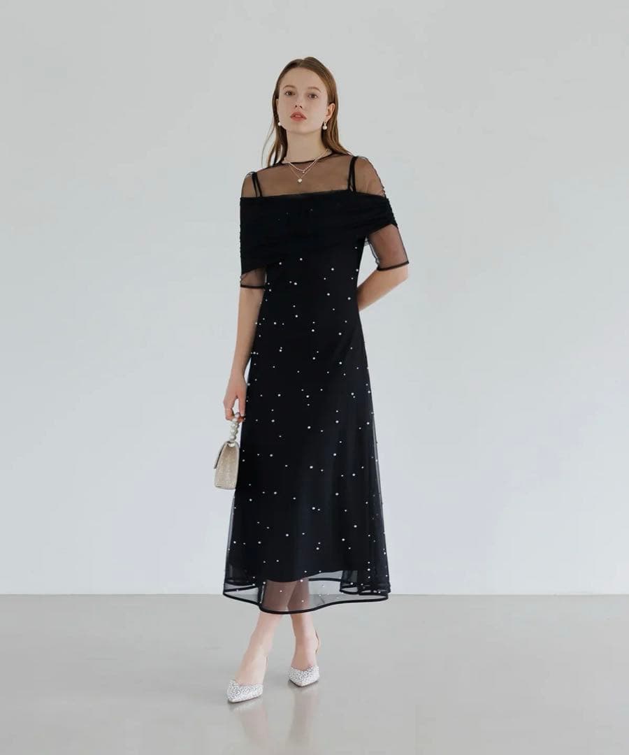 公式サイトSは完売！2WAYチュールトップスパールAラインドレス結婚式 LEJA