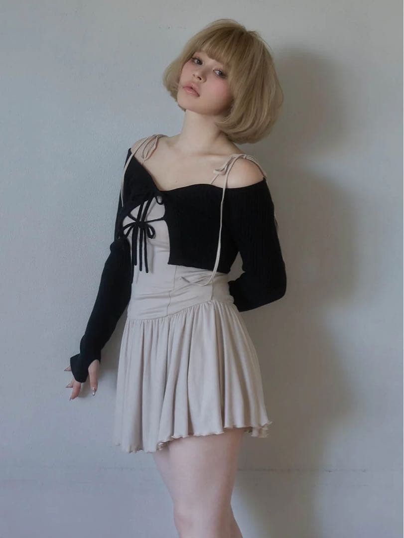 andmary Nei knit set flare dress 新品タグ付き