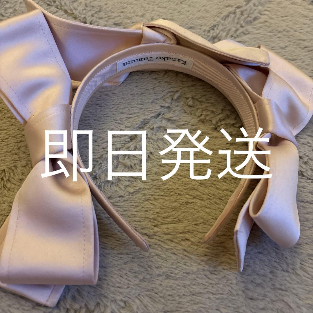kanako tamuraカチューシャ ピンク サテンリボンヘッドバンド