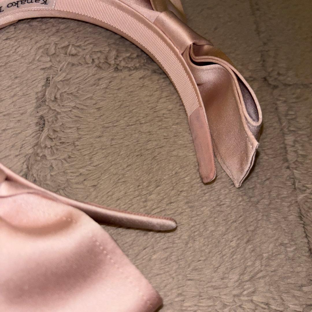 kanako tamuraカチューシャ ピンク サテンリボンヘッドバンド