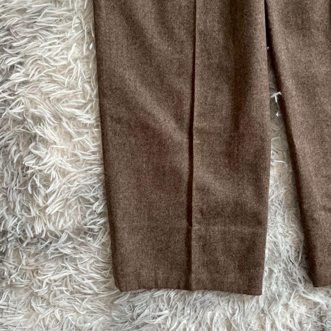 美品✨【クリスチャンディオール】ウール ブラウン タック入りスラックス S