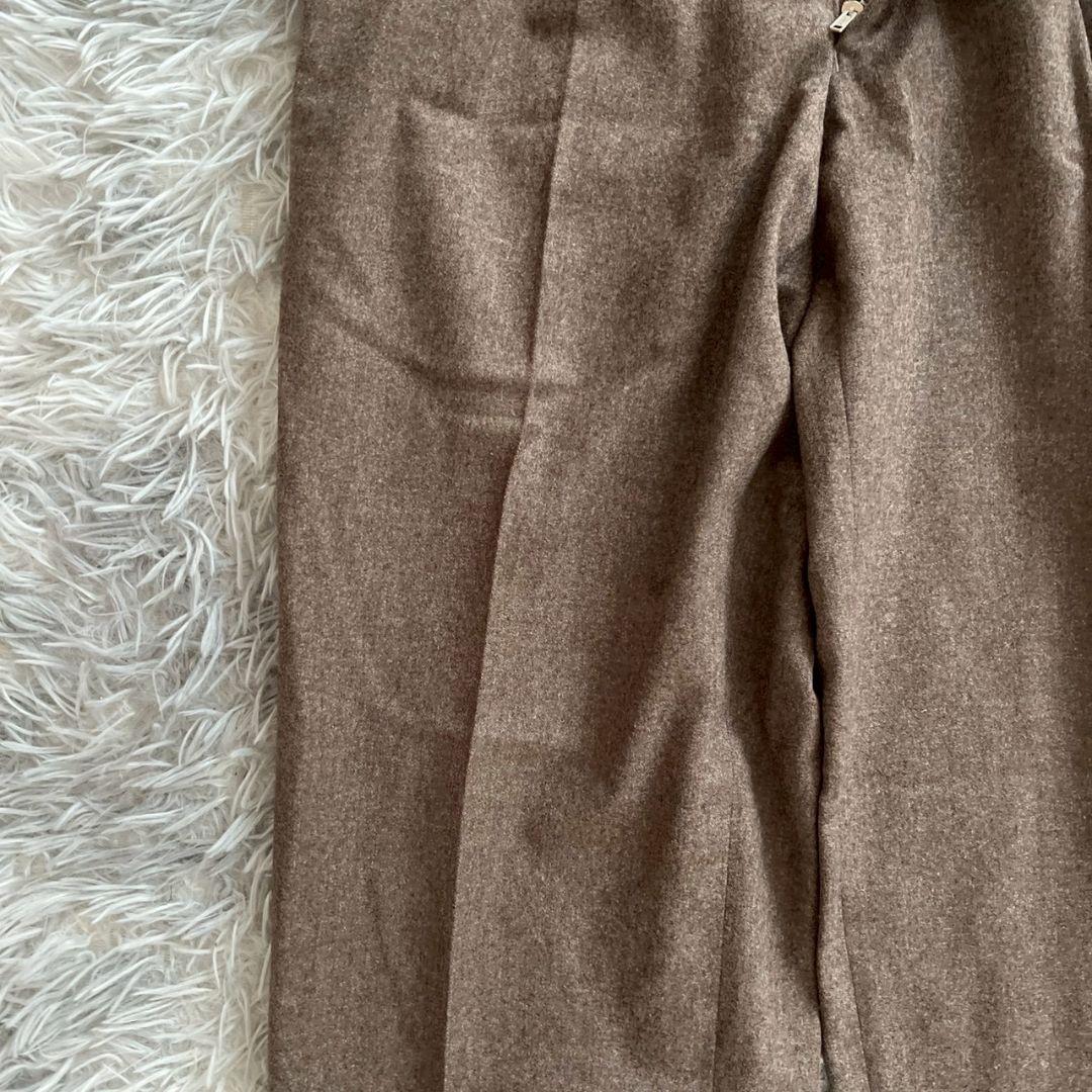 美品✨【クリスチャンディオール】ウール ブラウン タック入りスラックス S