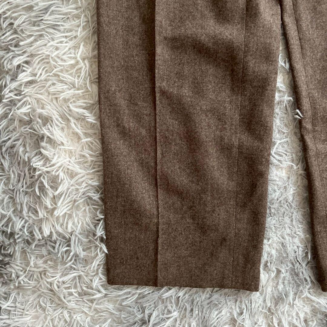 美品✨【クリスチャンディオール】ウール ブラウン タック入りスラックス S