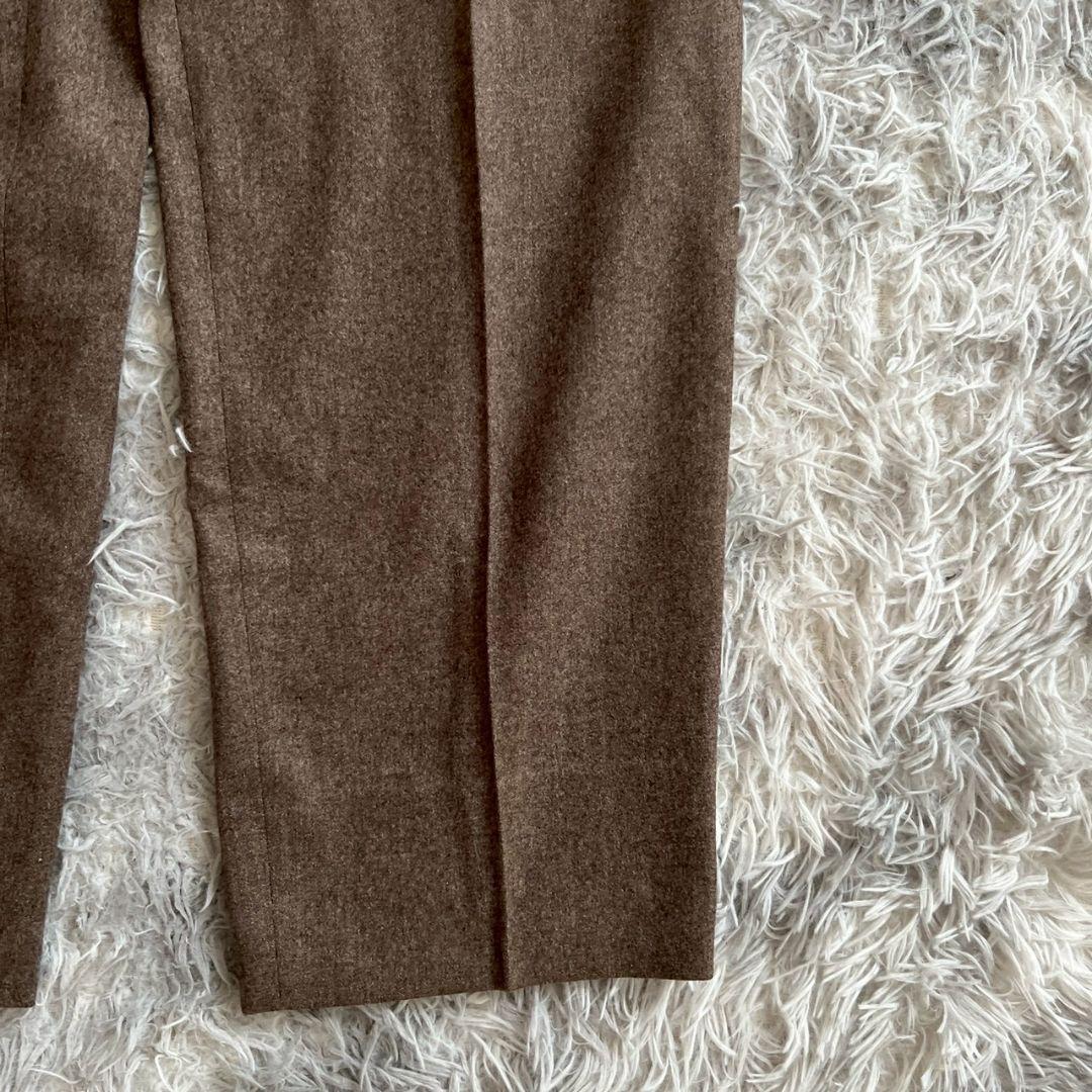 美品✨【クリスチャンディオール】ウール ブラウン タック入りスラックス S