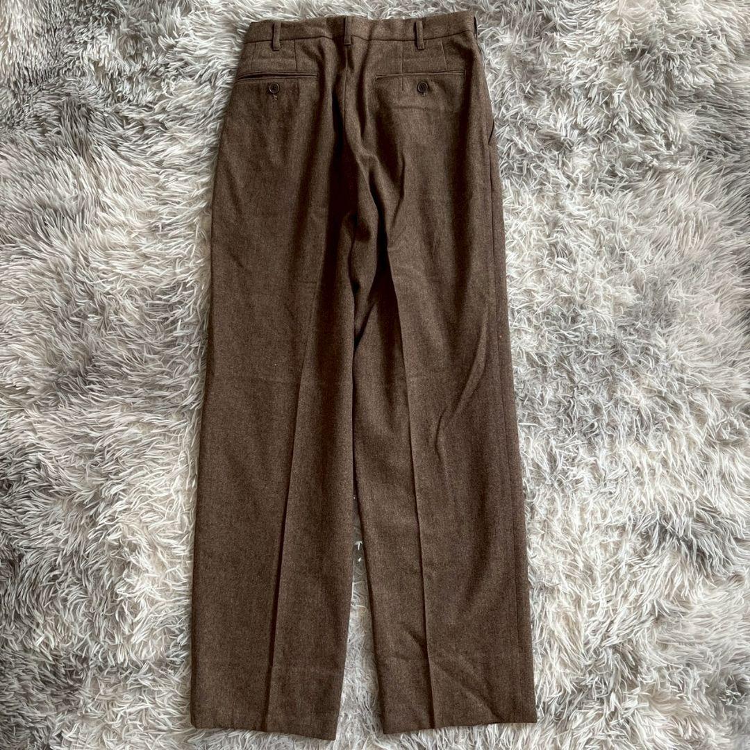 美品✨【クリスチャンディオール】ウール ブラウン タック入りスラックス S